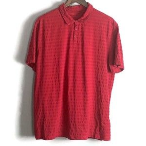 JOHN VARVATOS USA Mens Red Polo Short Sleeve Shirt Size XL Logo Preppy Golf